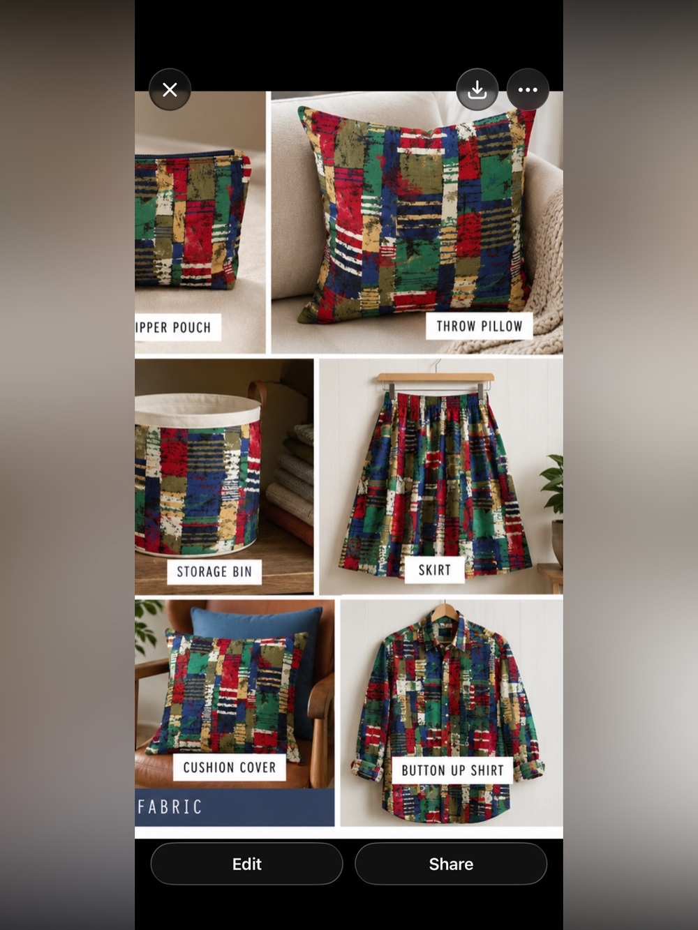 Vintage 90’s Covington Fabrics 5th Ave Design 2 yards retro patchwork pattern - Picture 3 of 10